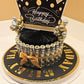 Black and Gold Money Cake Personalized With Recipient's Name