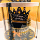 Black and Gold Money Cake Personalized With Recipient's Name