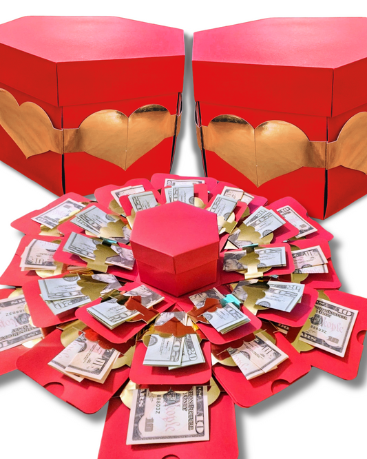 Valentine's Day Explosion Money Gift Box by Spendable Arrangements