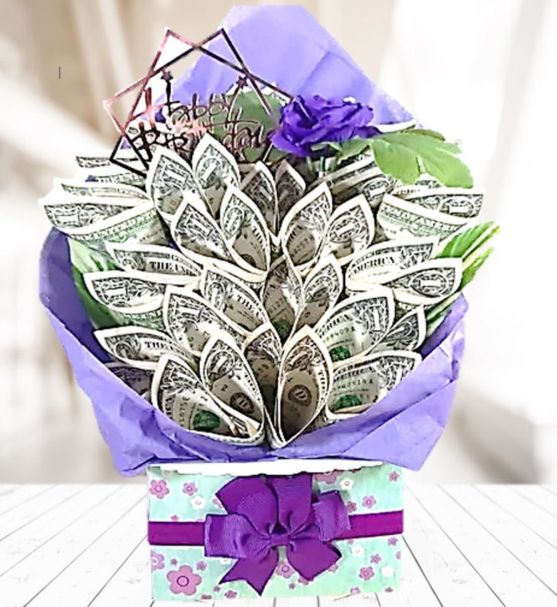 Personalized Birthday Money Bouquet With Name – Spendable Arrangements
